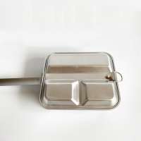 Silver Aluminum material 3 compartment lunch box /mess tin