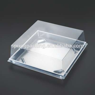 Silver disposable thermoform packaging for cake plastic food container box