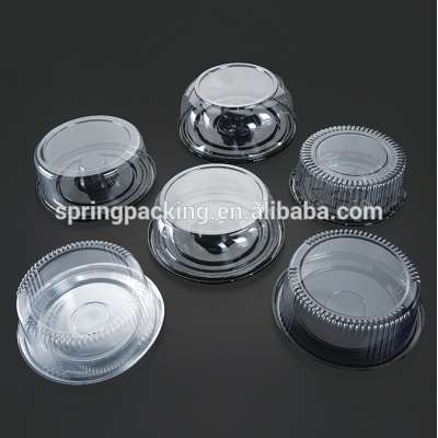 China factory custom silver gold transparent black white PET plastic round cake box