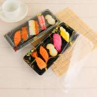 custom disposable PS plastic square leakproof japanese bento lunch sushi packaging food container with lid